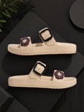 Lily Block Heels - Beige