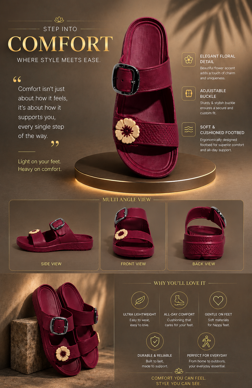 Lily Block Heels - Mehroon