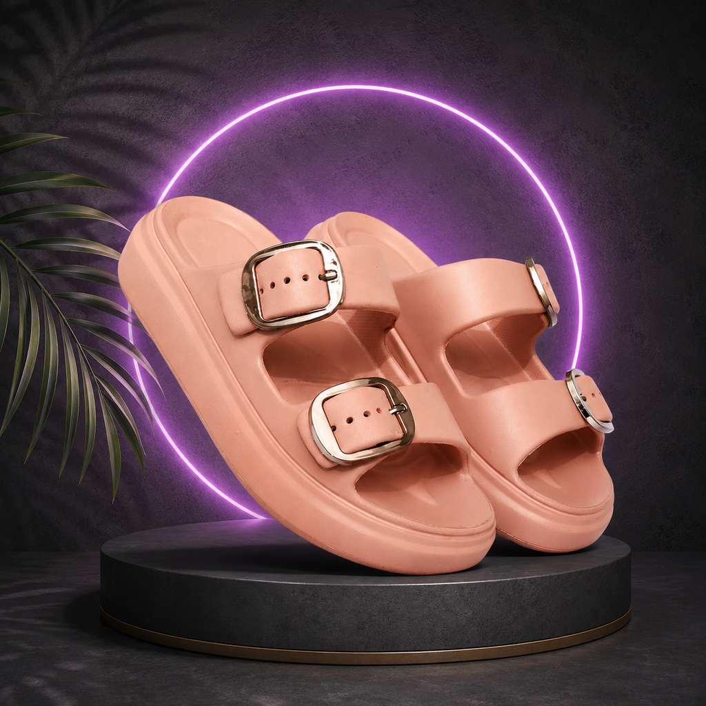 Classic Block Heels - Peach