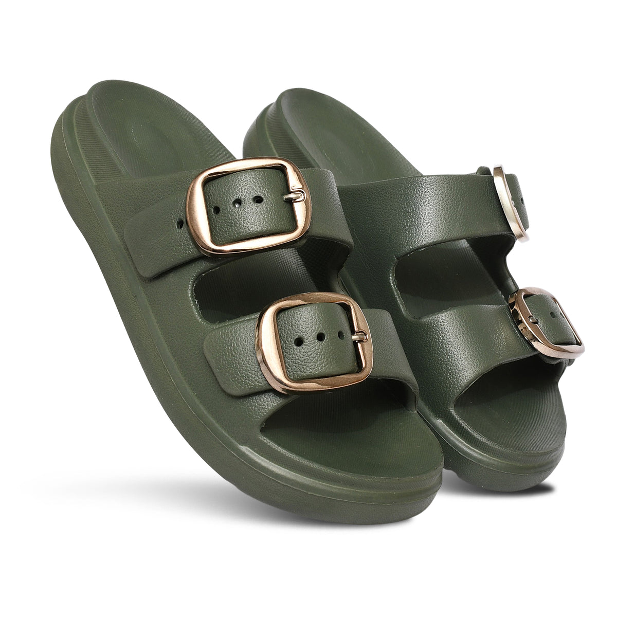 Pearl Block Heels - Green