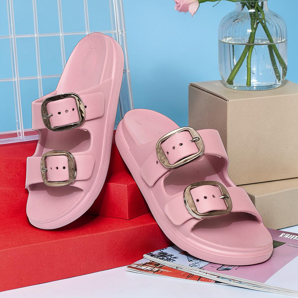 Pearl Block Heels - Pink