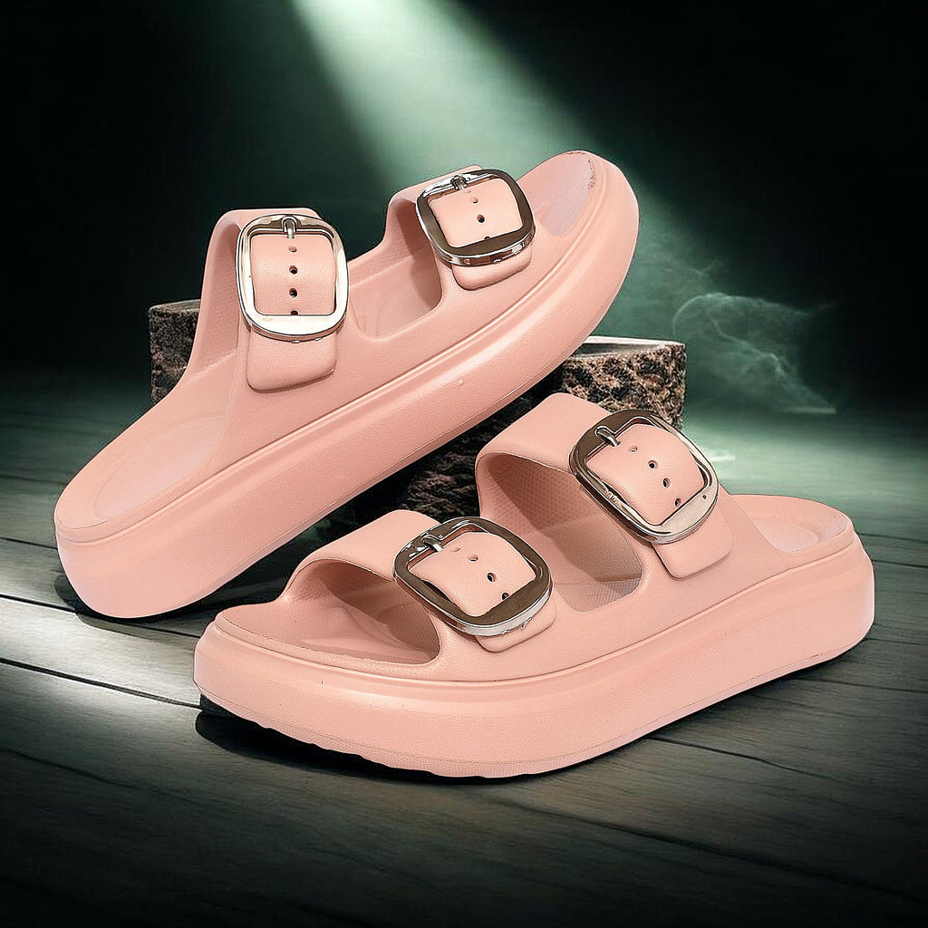 Classic Block Heels - Peach